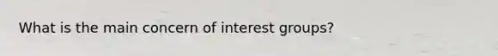 What is the main concern of interest groups?