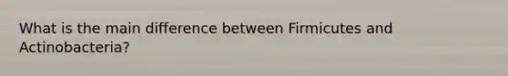 What is the main difference between Firmicutes and Actinobacteria?