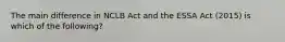 The main difference in NCLB Act and the ESSA Act (2015) is which of the following?