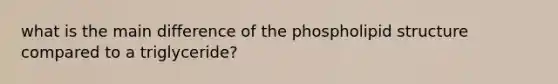 what is the main difference of the phospholipid structure compared to a triglyceride?