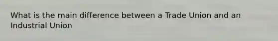 What is the main difference between a Trade Union and an Industrial Union