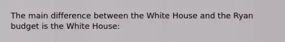 The main difference between the White House and the Ryan budget is the White House: