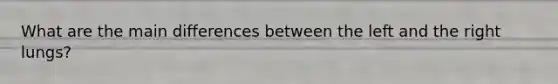 What are the main differences between the left and the right lungs?