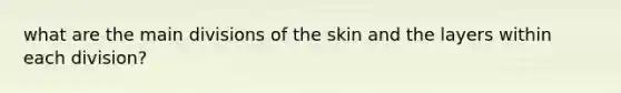 what are the main divisions of the skin and the layers within each division?