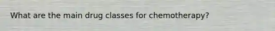 What are the main drug classes for chemotherapy?