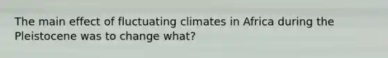 The main effect of fluctuating climates in Africa during the Pleistocene was to change what?