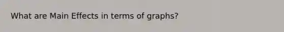 What are Main Effects in terms of graphs?