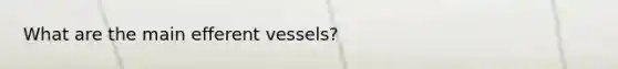 What are the main efferent vessels?