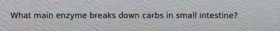 What main enzyme breaks down carbs in small intestine?