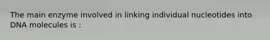 The main enzyme involved in linking individual nucleotides into DNA molecules is :