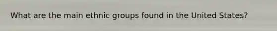 What are the main ethnic groups found in the United States?