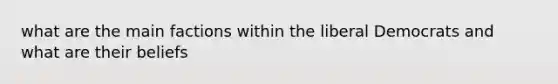 what are the main factions within the liberal Democrats and what are their beliefs