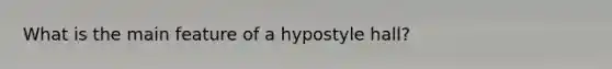 What is the main feature of a hypostyle hall?