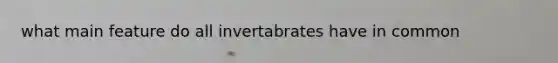 what main feature do all invertabrates have in common