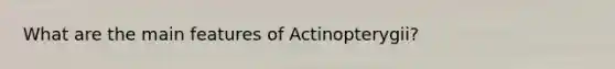 What are the main features of Actinopterygii?