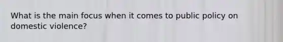 What is the main focus when it comes to public policy on domestic violence?