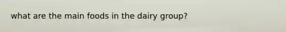 what are the main foods in the dairy group?