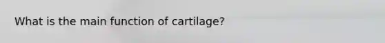 What is the main function of cartilage?