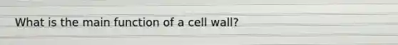 What is the main function of a cell wall?