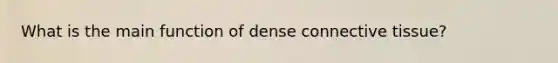 What is the main function of dense connective tissue?