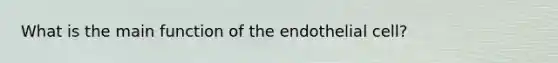 What is the main function of the endothelial cell?