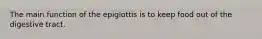 The main function of the epiglottis is to keep food out of the digestive tract.