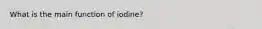 What is the main function of iodine?