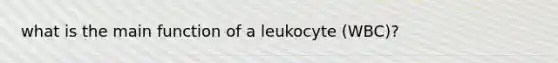 what is the main function of a leukocyte (WBC)?