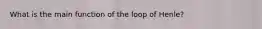 What is the main function of the loop of Henle?