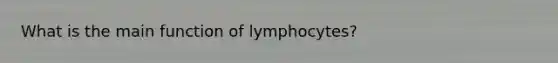 What is the main function of lymphocytes?