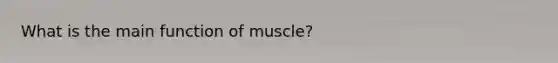 What is the main function of muscle?