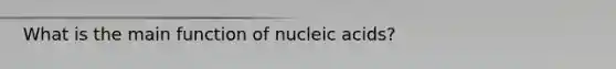 What is the main function of nucleic acids?