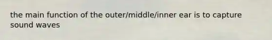 the main function of the outer/middle/inner ear is to capture sound waves