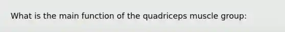 What is the main function of the quadriceps muscle group: