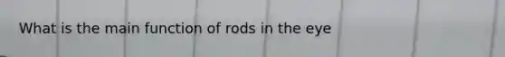 What is the main function of rods in the eye