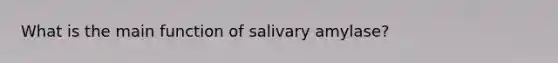 What is the main function of salivary amylase?