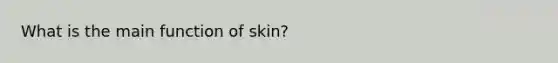 What is the main function of skin?