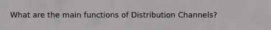 What are the main functions of Distribution Channels?