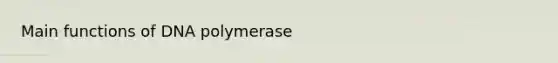 Main functions of DNA polymerase