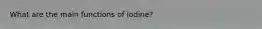 What are the main functions of iodine?