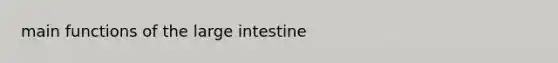 main functions of the <a href='https://www.questionai.com/knowledge/kGQjby07OK-large-intestine' class='anchor-knowledge'>large intestine</a>