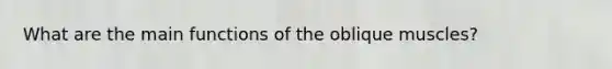 What are the main functions of the oblique muscles?