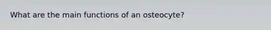 What are the main functions of an osteocyte?