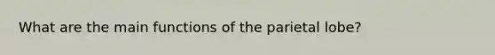 What are the main functions of the parietal lobe?