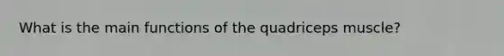 What is the main functions of the quadriceps muscle?