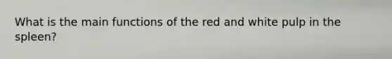 What is the main functions of the red and white pulp in the spleen?