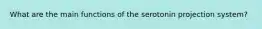 What are the main functions of the serotonin projection system?