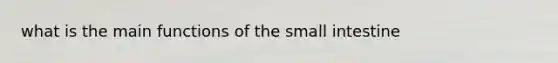 what is the main functions of the small intestine