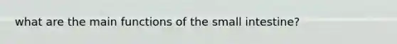 what are the main functions of the small intestine?