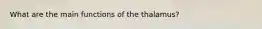 What are the main functions of the thalamus?